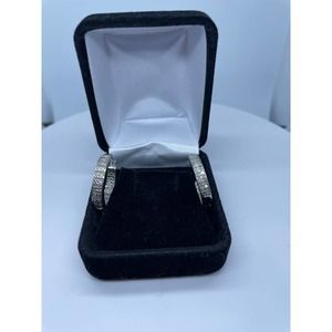 Diamond and Pave Inside Out Hoop Earrings